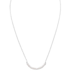 Sterling Silver 3mm Freshwater Cultured Pearl Rolo Necklace Pendant 16" + 1.5'' + Polishing Cloth (SKU: SS-PD1063)
