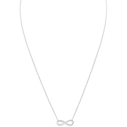 Sterling Silver Infinity Love Rolo Necklace 16" + 1"+ 1"Extension Made in Italy + Polishing Cloth (SKU: SS-PD1066)