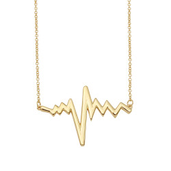 Polished Gold Plated Silver Heart Pendant + Cable Chain Necklace, 18 inches (SKU: SS-PD1071B)