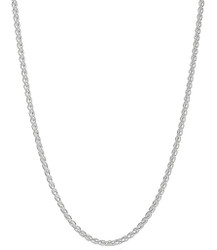 1.3mm Solid .925 Sterling Silver Braided Wheat Chain Necklace