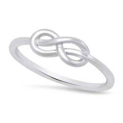 925 Sterling Silver High Polished Infinity Knot Promise Ring + Bonus Cleaning Cloth (SKU: SS-RN1084)