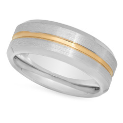 Two-Tone Cobalt and Gold Plated 8mm Comfort Fit Wedding Ring + Jewelry Polishing Cloth (SKU: CB-RN1011)