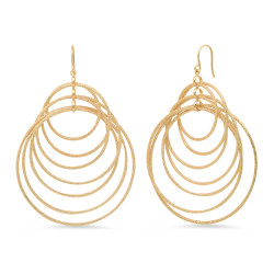 14k Yellow Gold Plated Drop Earrings (SKU: GL-ER1013)