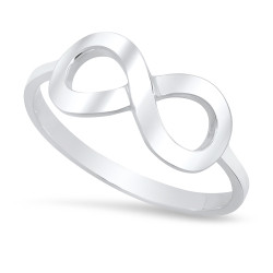 925 Sterling Silver High Polished Infinity Knot Promise Ring + Bonus Cleaning Cloth (SKU: SS-RN1080)