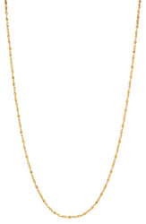 Women's 1.5mm High-Polished 0.25 mils (6 microns) 24k Yellow Gold Plated Twisted Singapore Chain Necklace, 7'-30' (SKU: GL-NC1036)