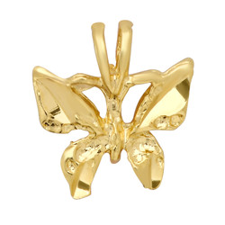 Gold Plated Etched Mini Butterfly Pendant + Jewelry Polishing Cloth (SKU: GL-BF19)