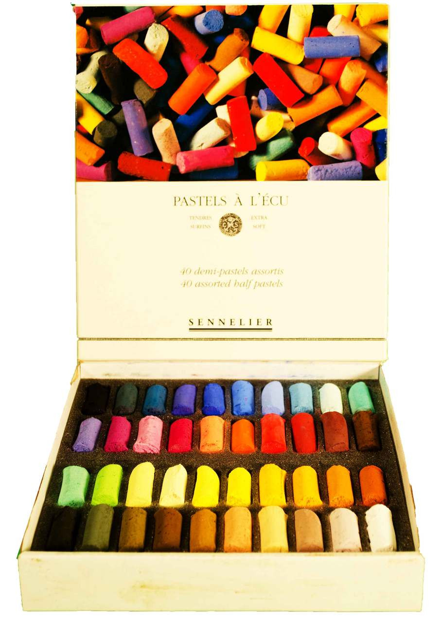 Soft Pastel Set of 40 Assorted Half-Stick Colors
