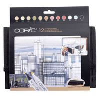 COPIC CLASSIC MARKER - Set of 12 Architecture Colours + Wallet