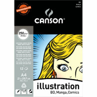 Canson Illustration Pad  - For BD, Manga, Comics - 250gsm 12 Sheets