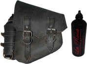 All Softail Models Vintage Left Side Solo Saddle Bag Rustic Black Spare Fuel Bottle Holder