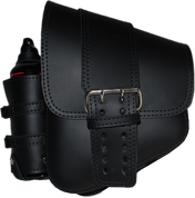 La Rosa Harley-Davidson All Softail Models Left Side Saddle Bag  Swingarm Bag Black Front Wide Strap with Fuel Bottle Holder