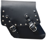 96-UP Harley-Davidson Dyna Wide Glide FXR Left Side Solo Saddle Bag Black with Rivets