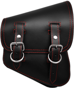  La Rosa Harley-Davidson All Softail Models Right Side Solo Saddle Bag   Swingarm Bag Black Plain Red Thread