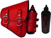  La Rosa Harley-Davidson All Softail Models Right Side Solo Saddle Bag  Swingarm Bag Red with Spare Fuel Bottle Holder