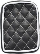 Universal Rear Passenger Pillion Pad -  Black Diamond Tuk with White Accents