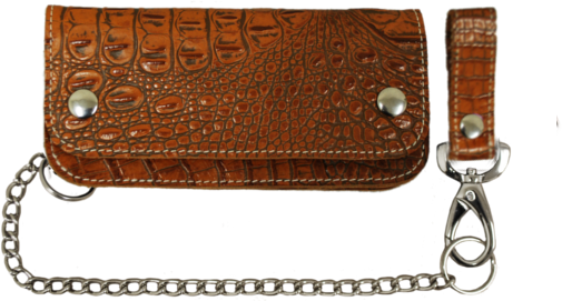 Handmade Leather Long Wallet Biker Wallet Chain Wallet brown 