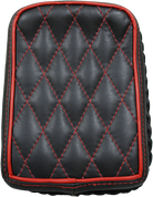 Universal Rear Passenger Pillion Pad -  Black Diamond Tuk with Red Accents