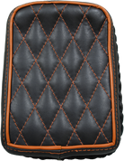 Universal Rear Passenger Pillion Pad -  Black Diamond Tuk with Orange Accents