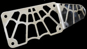 Universal Polished Stainless Steel Side Mount License Plate Frame - Spider Web Style