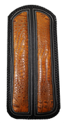 Universal Rear Fender Bib - Black with Brown Alligator Inlay