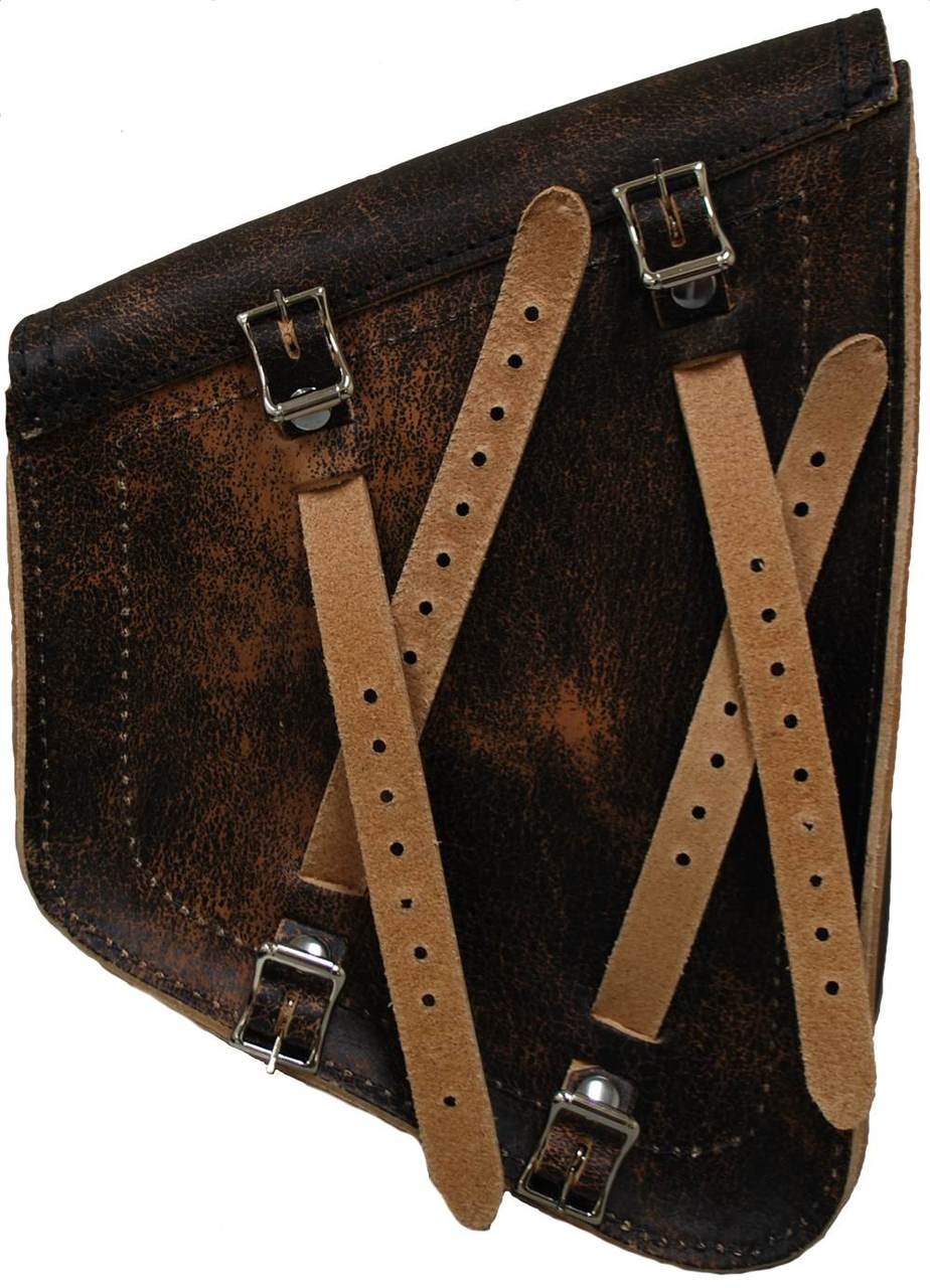 La Rosa Harley-Davidson All Softail Models Left and Right Side Solo Saddle  Bag Swingarm Bag Rustic Brown Plain