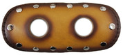 La Rosa Design Universal Muffler Heat Shield - 6" Antique Tan with Circle Cut