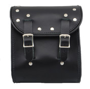 La Rosa Universal Leather Sissy Bar Bag -  Black with Rivets