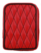 Universal Rear Passenger Pillion Pad -  Red Diamond Tuk with Black Accents