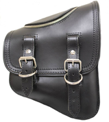 La Rosa Harley-Davidson All H-D Softail Models Right Side Saddle Bag   Swingarm Bag Black Leather with Zipper 