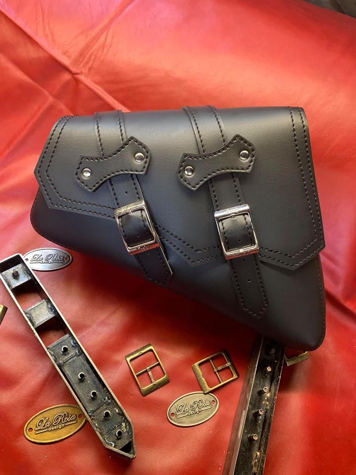 春早割 Sportster Up 2004 Design Rosa La Left Leather PU Black side バッグ