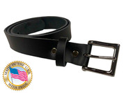 EXCLUSIVE LaRosa Design 1 1/4" Leather Belt Black