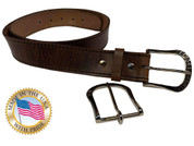 EXCLUSIVE LaRosa Design 1 1/2" Leather Belt Rustic Brown