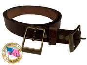 NEW!!! LaRosa Design 1" Leather Belt Rustic Brown