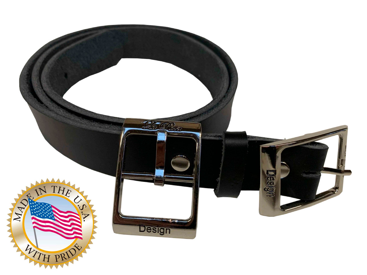 NEW!!! LaRosa Design 1 1/4 Leather Belt Black