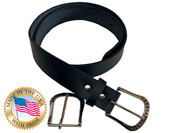 EXCLUSIVE LaRosa Design 1 1/2" Leather Belt Black
