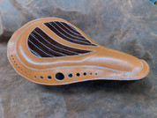  New!!Harley Chopper Bobber Solo Seat Tan with Brown Alligator 
