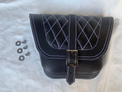 LaRosa Design Black with White Diamond Stitching  Left Side Bag Fit All Super 73