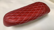  La Rosa Design Red Leather Diamond Tuk with White Stitching  Seat that fits Super 73 R/RX and S2 Models