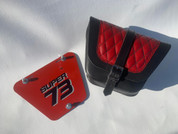 LaRosa Design  Black and Red  Leather with Black Diamond Stitching  Left Side Bag Fits all S2, R/RX Super 73 models