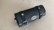 La Rosa Design Black leather Fork Bag/Tool Roll with Texas silver star