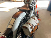 La Rosa Design Waxed Canvas with the Classic La Rosa Leather Accents For the Royal Enfield 350 an 650 Models