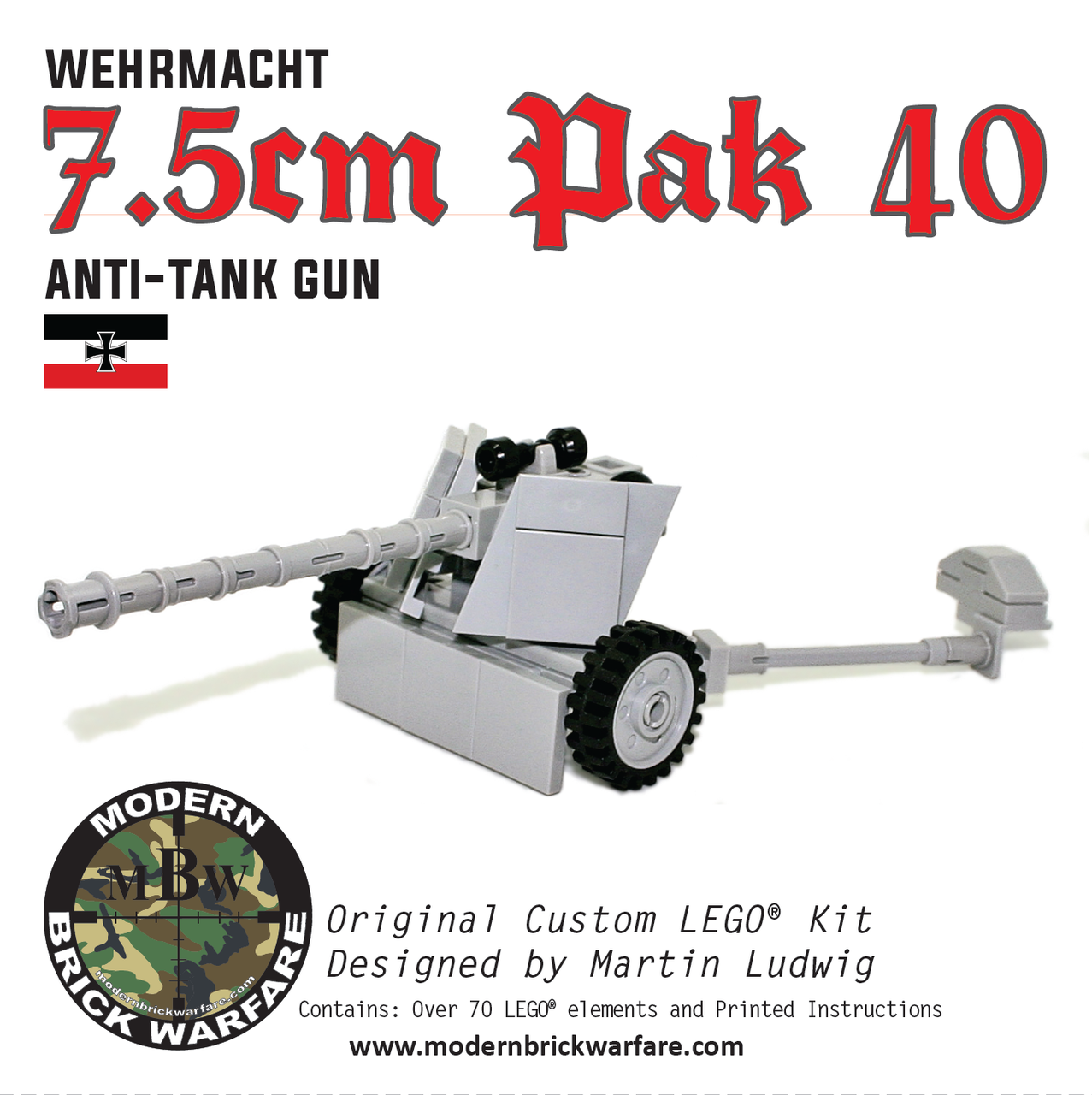 7 5cm pak 40 anti tank gun modern brick warfare toys
