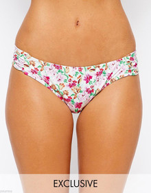 ASOS FULLER BUST EXCLUSIVE PRETTY FLORAL PRINT TAB SIDE BIKINI PANT SIZE 8 £14