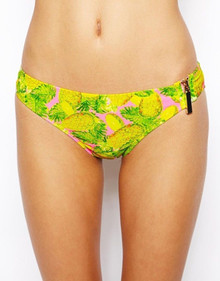 RIVER ISLAND DAKOTA BANDEAU PINEAPPLE PRINT BIKINI BOTTOMS SIZE 6