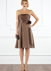 COAST ALLURE SILK BANDEAU GOWN DRESS IN CHOCOLATE BROWN SIZE 10 NEW
