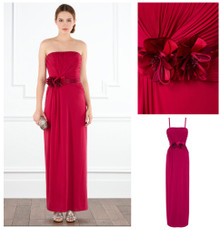 COAST RONSON RUCHED RASPBERRY BANDEAU MAXI DRESS SIZE 6 NEW RRP £180