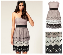 COAST ELODIE BANDEAU STRAPLESS TIERED SPOT DRESS SIZE 10 14 NEW RRP £155