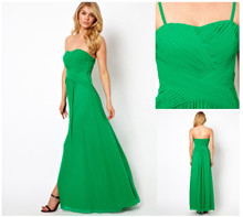 COAST GREEN MARGEAUX BANDEAU MAXI DRESS FRONT SPLIT SIZE 12 NEW RRP £180