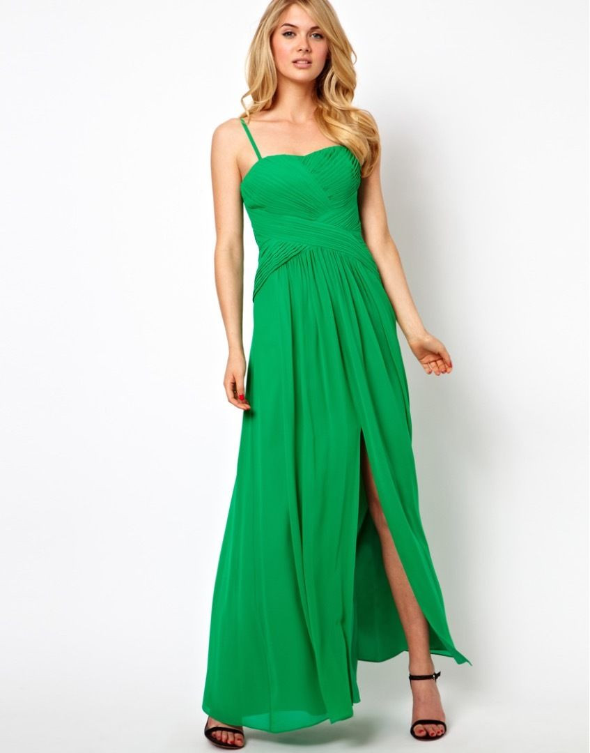 COAST GREEN MARGEAUX BANDEAU MAXI DRESS FRONT SPLIT SIZE 12 NEW RRP 180 -  cuoauthtesting