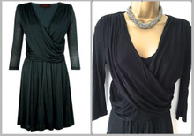 FRENCH CONNECTION FCUK GREAT PLAINS LITTLE BLACK DRAPE DRESS SIZE 8 10 12 14 16